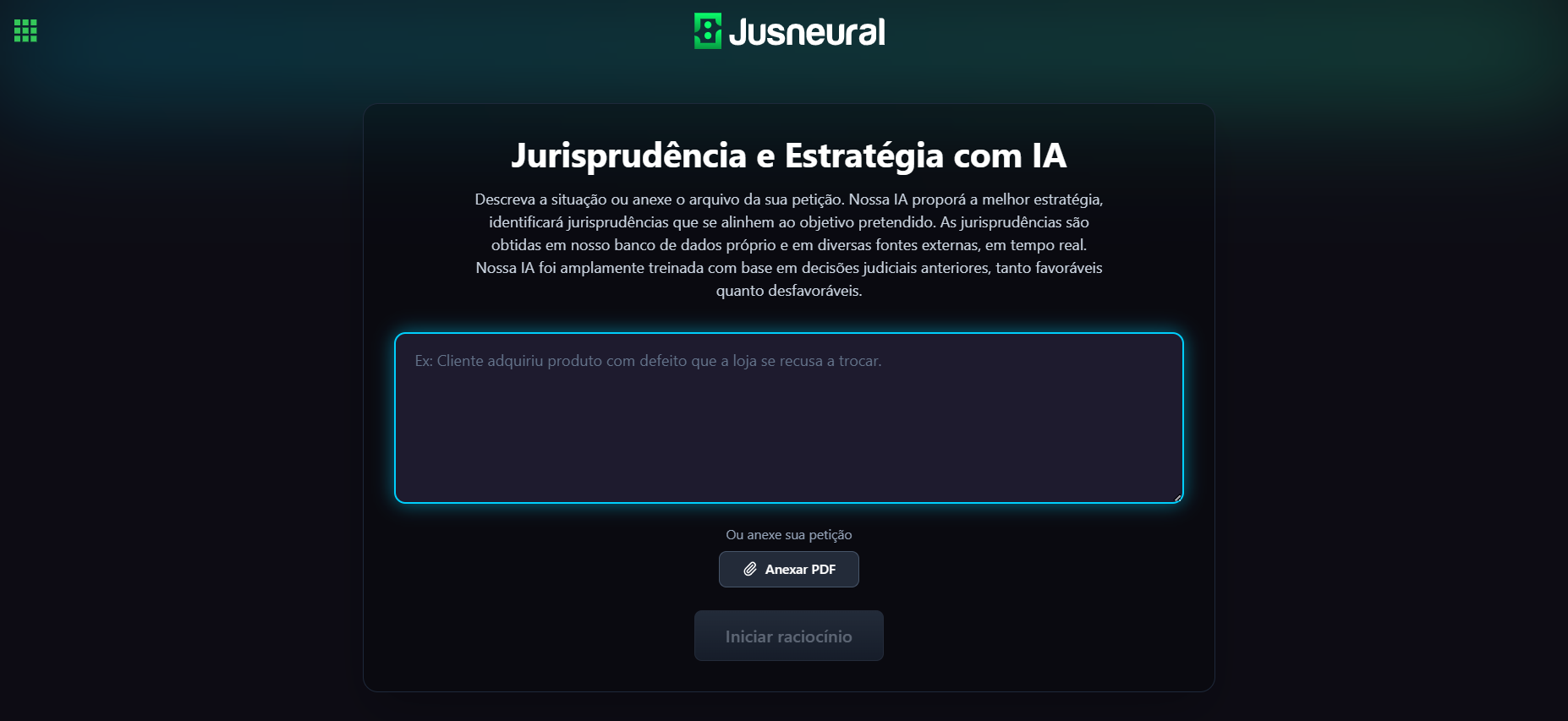 Demonstração do serviço de jurisprudência com IA 1